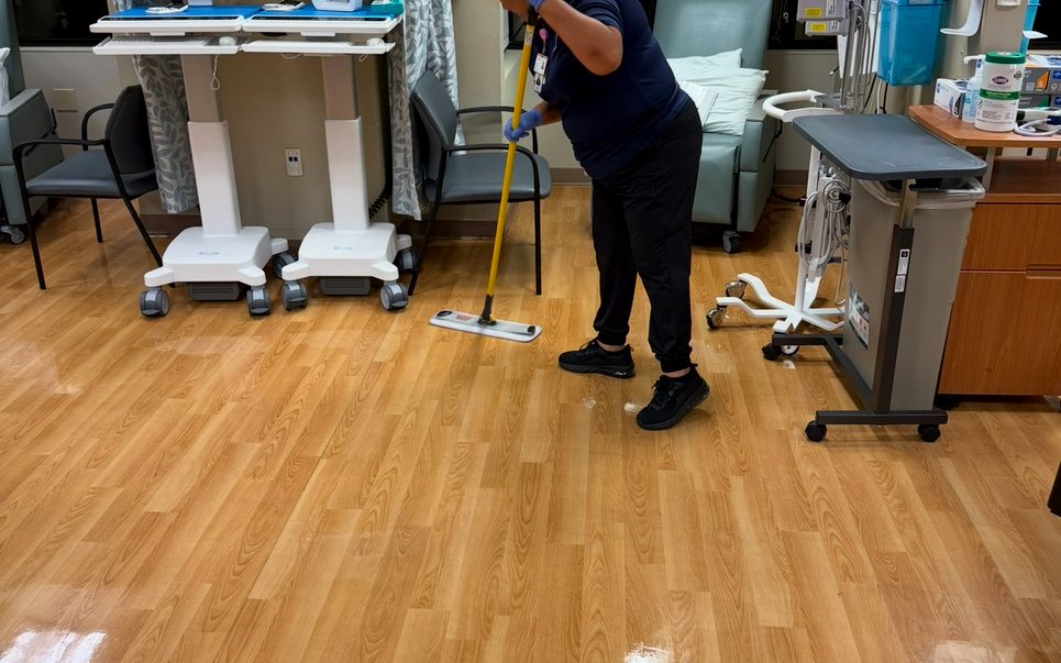 UFG facilities team completing floor care